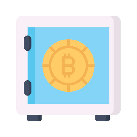 Trendy icon of bitcoin safe, crypto vault vector designのイラスト素材