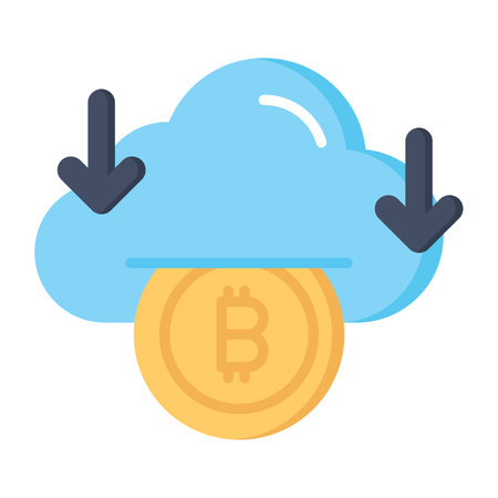 Bitcoin cloud mining vector design in modern style, ready to use iconのイラスト素材