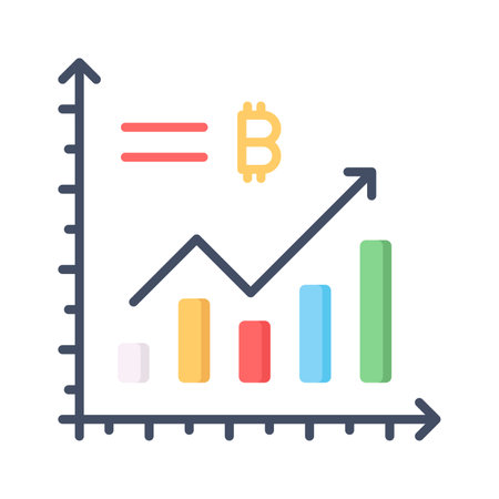 Bitcoin analysis vector design isolated on white backgroundのイラスト素材