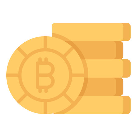Cryptocurrency coins stack vector design, bitcoin icon in modern styleのイラスト素材