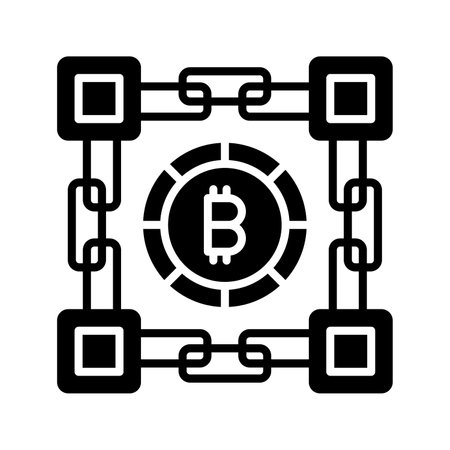 Bitcoin blockchain vector design isolated on white backgroundのイラスト素材