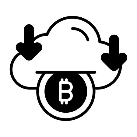 Bitcoin cloud mining vector design in modern style, ready to use iconのイラスト素材