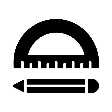 Check this carefully crafted icon of stationery, protractor with pencil vector designのイラスト素材