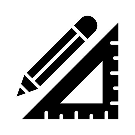 Triangle measurement ruler with pencil, concept icon of stationeryのイラスト素材
