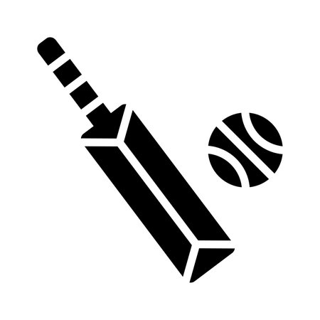 Bat and ball, well designed icon of cricket, isolated on white backgroundのイラスト素材