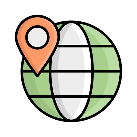 global location vector icon isolated on white backgroundのイラスト素材