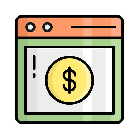 Trendy icon of online payment isolated on white backgroundのイラスト素材