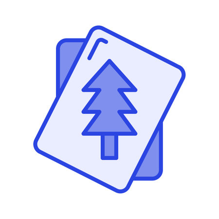 Christmas invitation card, christmas tree on paper vector iconのイラスト素材