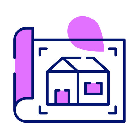 Trendy icon of home architecture, isolated on white backgroundのイラスト素材