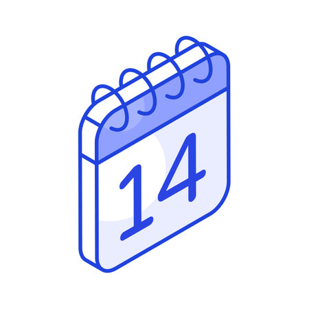 Grab this isometric icon of valentine day calendar, vector of valentine dateのイラスト素材