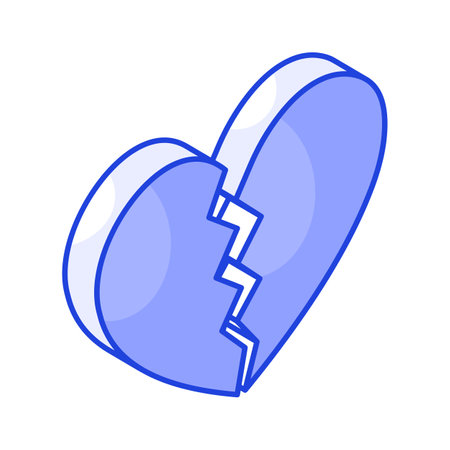 Broken heart or divorce vector design, shattered love, ready to use iconのイラスト素材