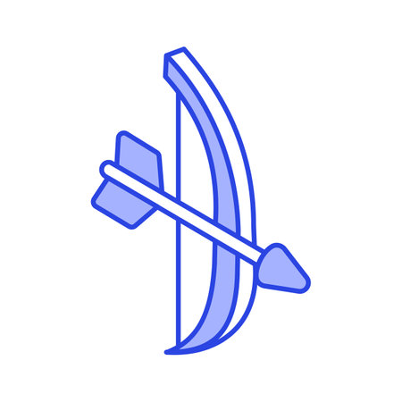 A unique isometric icon of cupid bow, vector of bow and arrowのイラスト素材