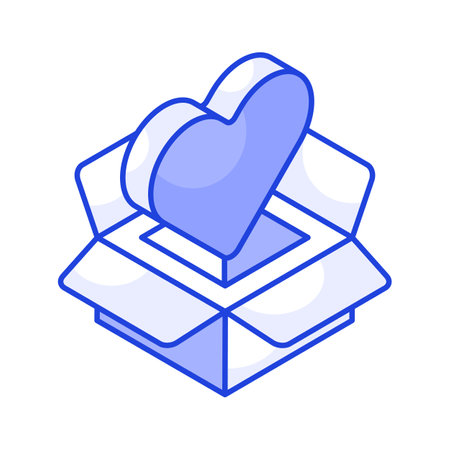 Grab this carefully crafted icon of valentine surprise in isometric styleのイラスト素材