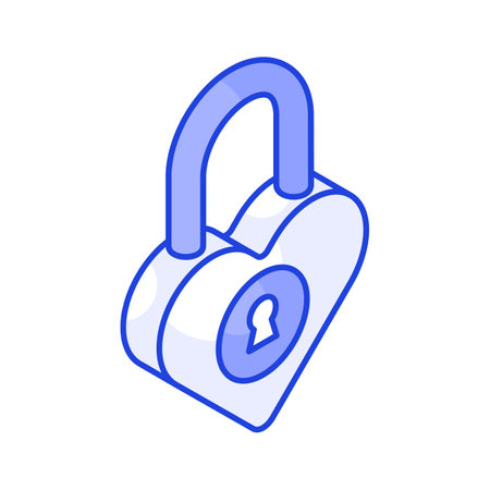 An amazing icon of valentine heart lock, vector of love padlockのイラスト素材