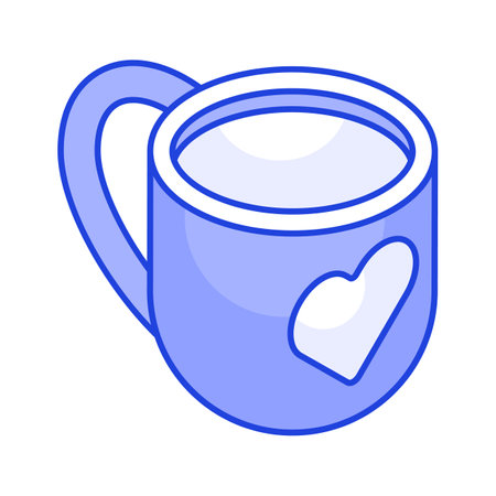 Visually appealing isometric icon of teacup, love tea vector designのイラスト素材