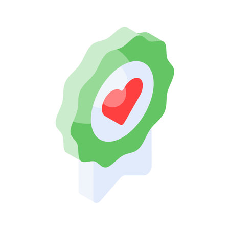 Grab this beautifully designed icon of heart emblem in modern and trendy styleのイラスト素材