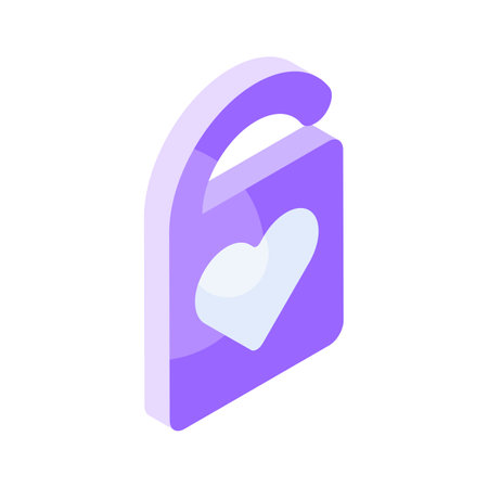 Icon of wedding hanger, heart symbol on door hanger, door hanging accessoryのイラスト素材