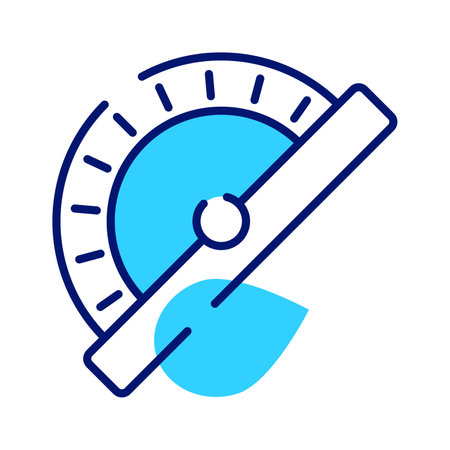 Chek this beautifully design and amazing icon of geometrical tool, protractor vectorのイラスト素材