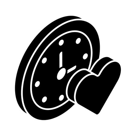 Amazing icon of clock with heart denoting concept vector of romance timeのイラスト素材