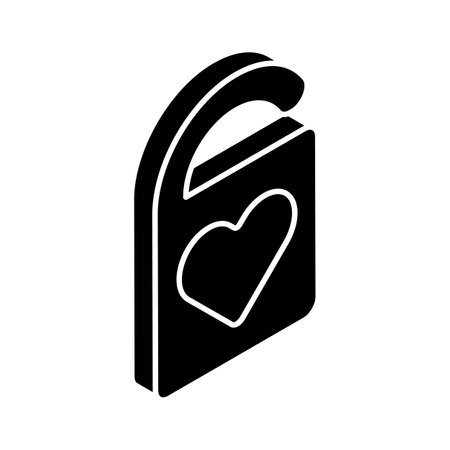 Icon of wedding hanger, heart symbol on door hanger, door hanging accessoryのイラスト素材