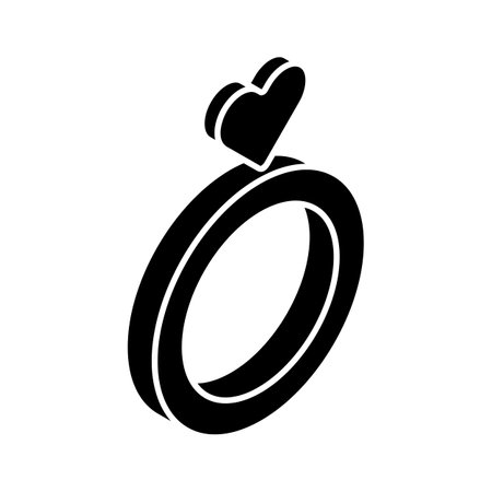 Grab this isometric icon of valentine Ring, Heart ring vector designのイラスト素材