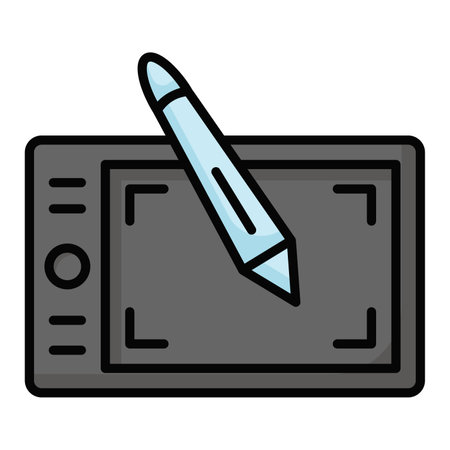 Check this beautiful icon of graphic tablet in trendy design style, drawing tabletのイラスト素材