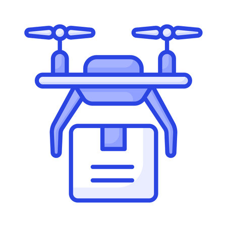 An icon of drone delivery, drone delivery service vector designのイラスト素材