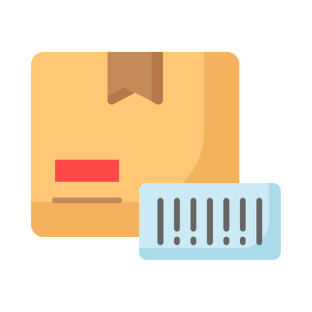 Deliver box with magnifier showing concept icon of parcel trackingのイラスト素材