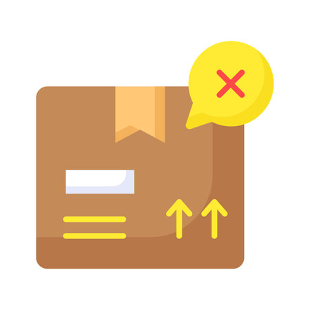 Parcel with cross sign showing concept icon of rejected orderのイラスト素材