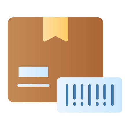 Deliver box with magnifier showing concept icon of parcel trackingのイラスト素材