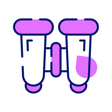 An optical instrument with a lens for each eye, used for viewing distant objects, binoculars vector design in trendy styleのイラスト素材