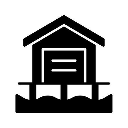 Check this beautifully designed icon of beach house in modern styleのイラスト素材
