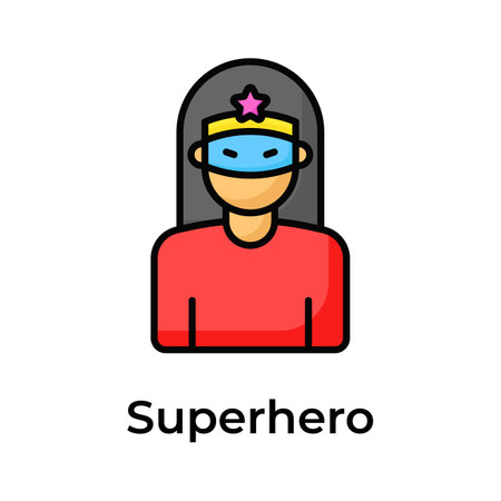 A female wearing eye mask on her face depicting superhero vectorのイラスト素材