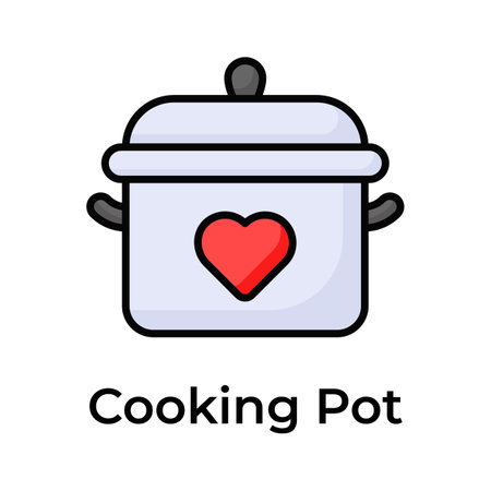 Get your hold on this beautiful icon of cooking pot, ready to use vectorのイラスト素材
