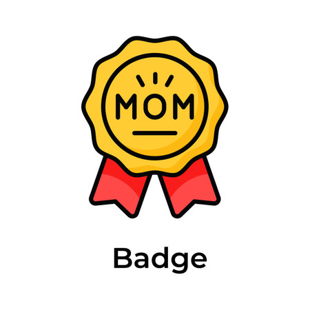 Best mom award vector design, mothers day badge iconのイラスト素材