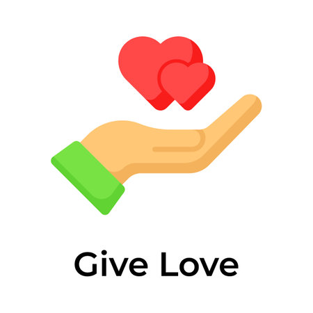 Hearts on hands denoting concept icon of giving love, mothers day vectorのイラスト素材