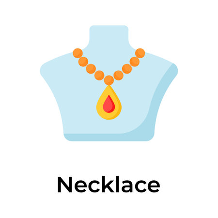 Creatively designed amazing icon of gold necklace in editable styleのイラスト素材