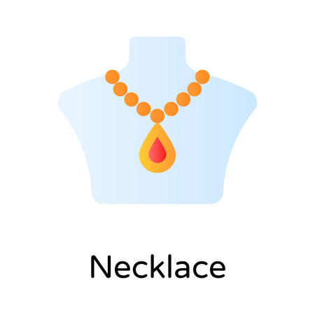 Creatively designed amazing icon of gold necklace in editable styleのイラスト素材