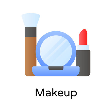 Makeup kit, mothers day gift, visually perfect icon of makeup accessoryのイラスト素材