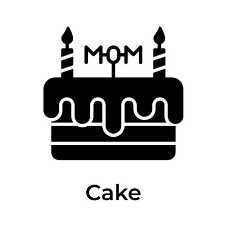 Cake with candles, mothers day celebration, happy mothers day iconのイラスト素材