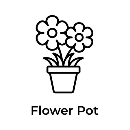 Creatively crafted flowers pot in trendy style, unique style vectorのイラスト素材