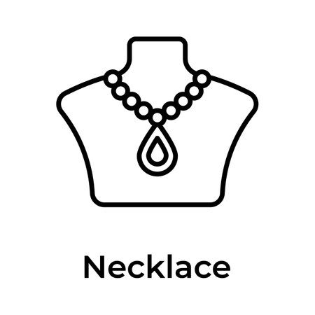 Creatively designed amazing icon of gold necklace in editable styleのイラスト素材