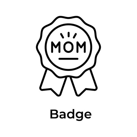 Best mom award vector design, mothers day badge iconのイラスト素材