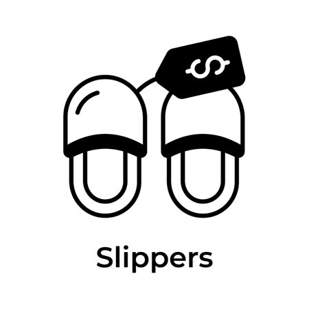 Slippers with price tag, mothers day gift, expensive shoes, ready to use vectorのイラスト素材