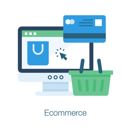 Ecommerce, online shopping concept icon design, unique and trendy vectorのイラスト素材