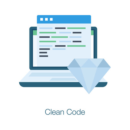Well designed concept flat icon of clean code in trendy styleのイラスト素材
