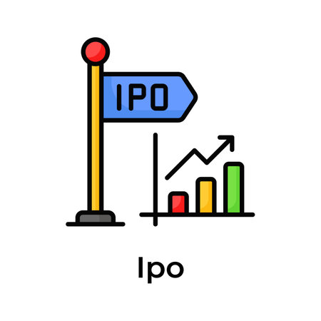Initial public offering vector design, ipo icon in modern styleのイラスト素材