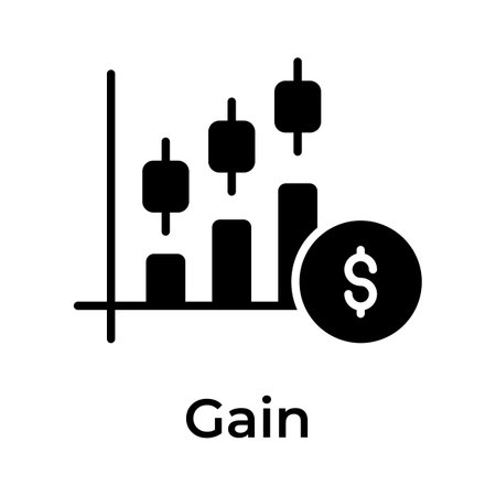 Stock market growth chart vector design isolated on white backgroundのイラスト素材