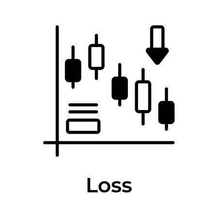Rescission chart in modern design style, concept of business lossのイラスト素材