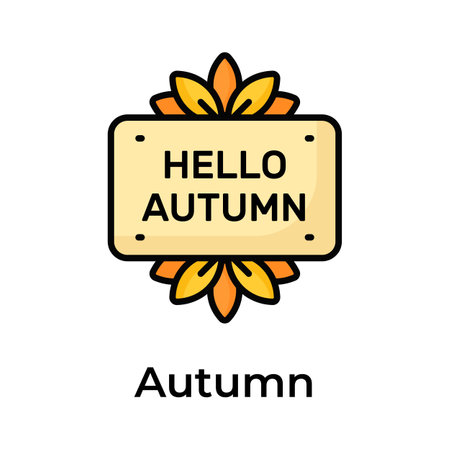 Icon of welcome autumn season, hello autumn season vector designのイラスト素材